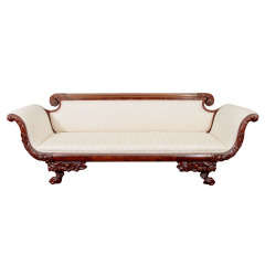 Classical Mahogany Upholstered Sofa