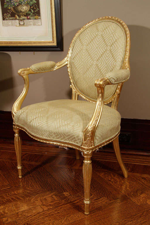 18th Century and Earlier A Set Of Twelve English Giltwood Chairs For Sale