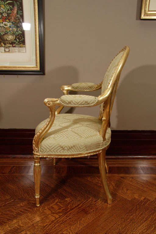 A Set Of Twelve English Giltwood Chairs For Sale 1