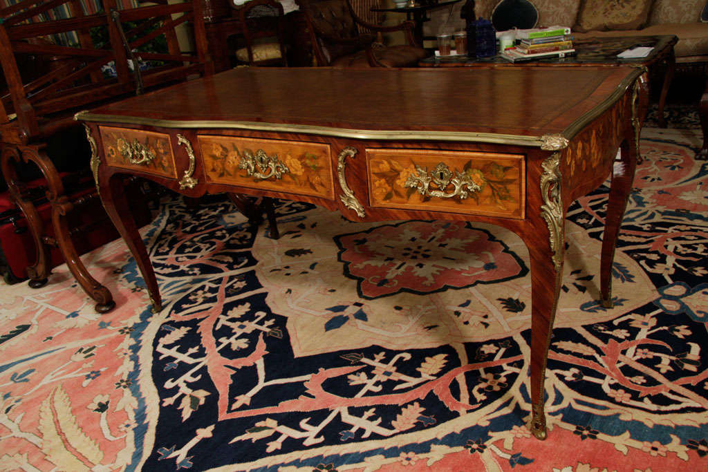 Louis XV Kingwood & Fruitwood Marquetry Bureau Plat