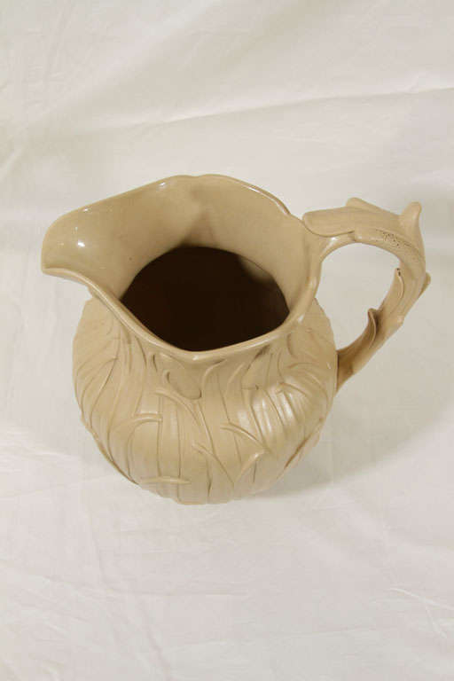 Early Victorian A Large English Drabware Pitcher