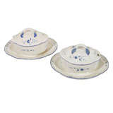 A Pair of 18th Century Chantilly Porcelain Blue and White Small Tureens