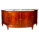 French Mahogany Marble Top Sideboard by Jansen