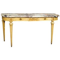 Painted French Marble Top Console Tables by Jansen