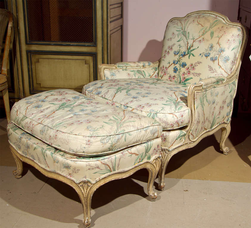 French Louis XV Style Chaise Lounge attrib to Jansen