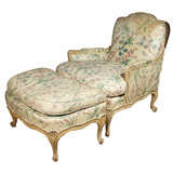 French Louis XV Style Chaise Lounge attrib to Jansen