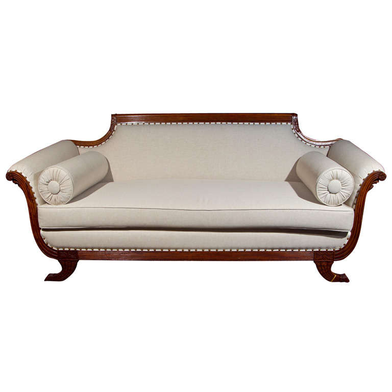 Fabulous Duncan Phyfe Style Sofa all new upholstery