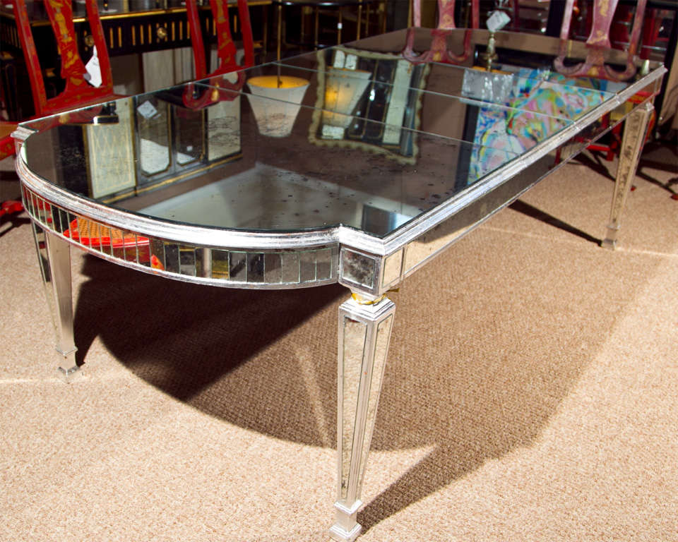 French Vintage Mirrored Dining Table