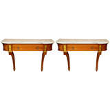 Vintage Pair of Mahogany Consoles by Maison Jansen