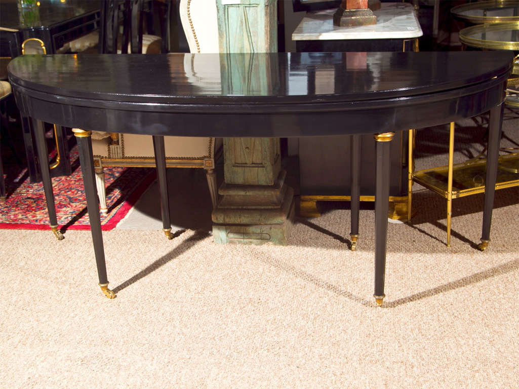 Maison Jansen Demi Lune Flip top table with bronze mounts