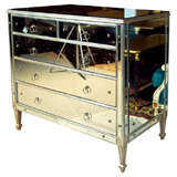 Vintage Silver leaf with Mirrored Chest of Drawers