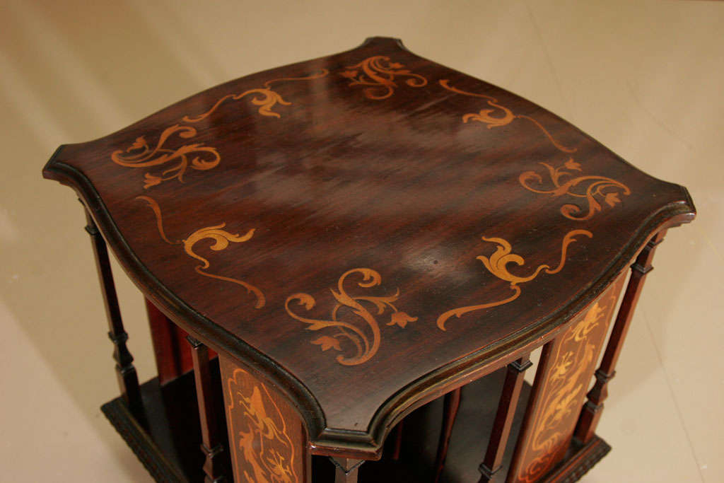 Red Walnut table top revolving Bookcase. 2