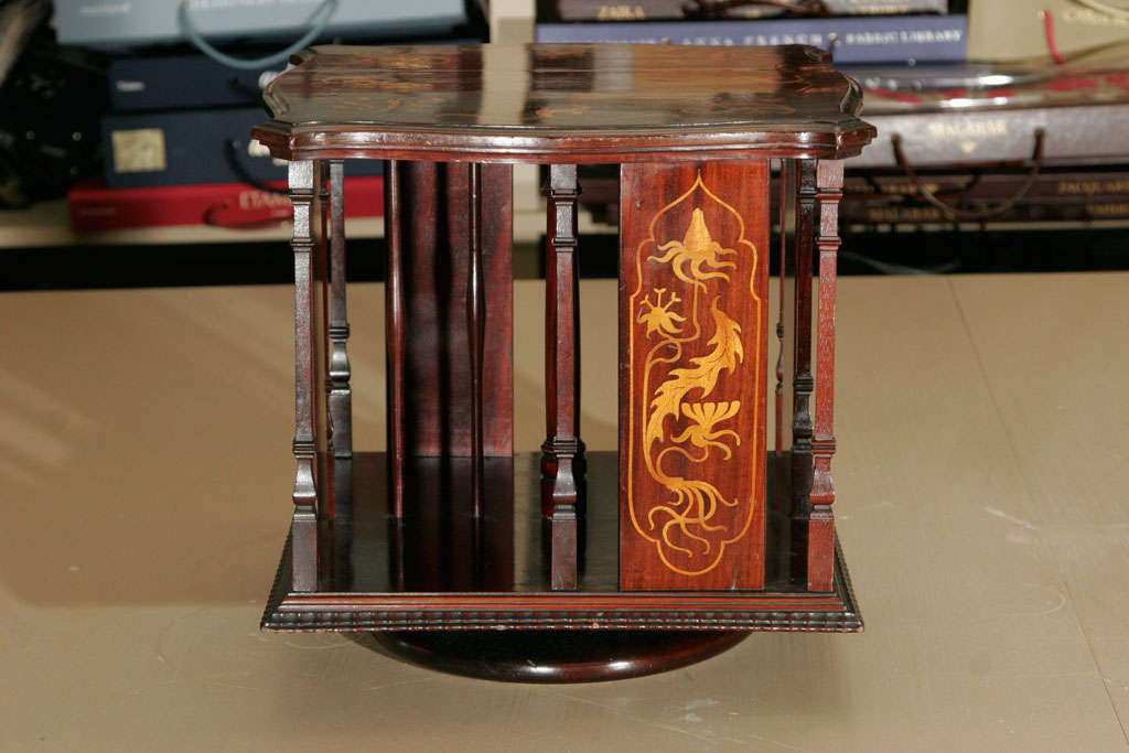 Red Walnut table top revolving Bookcase. 3