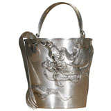 Antique Chinese Silver Ice bucket with Tongs