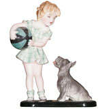 A Goldscheider Figure of a Girl with a terrier