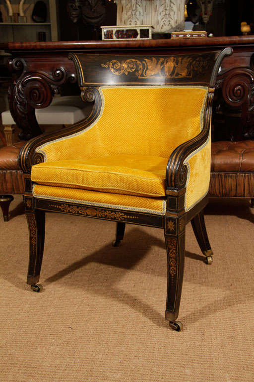 A Pair of Regency Rosewood-Grained and Parcel-Gilt Bergeres 5