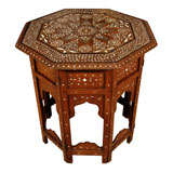 19th Century Indian Inlaid Rosewood Octagonal Occasional Table