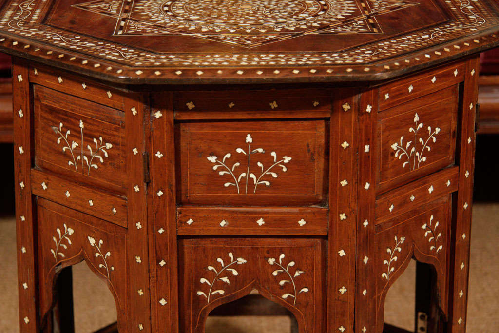 19th Century Indian Inlaid Rosewood Octagonal Occasional Table 2