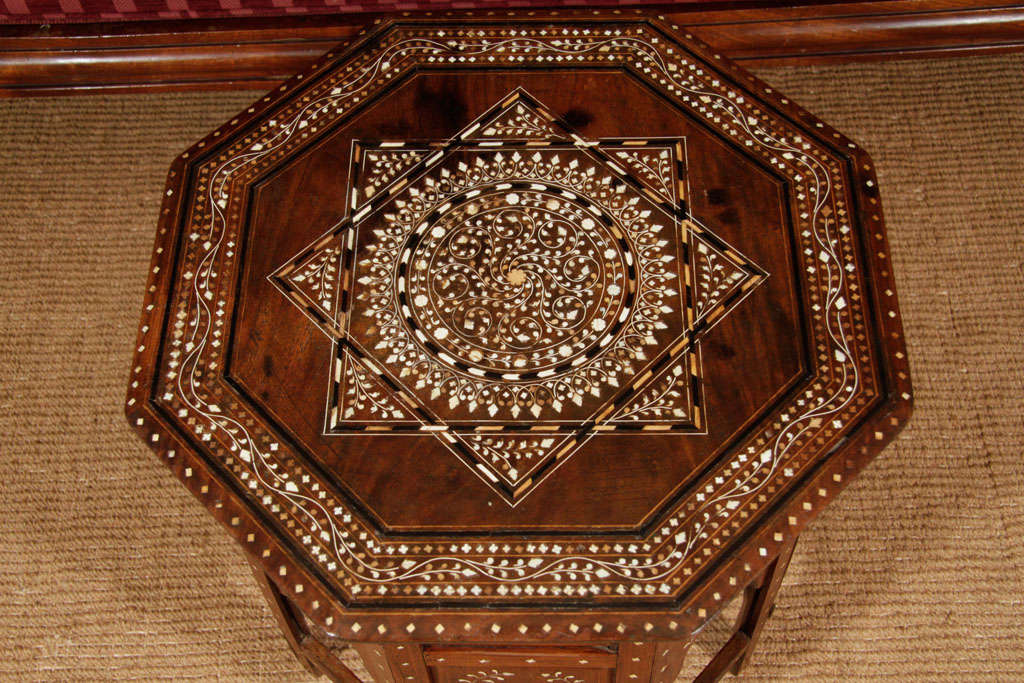 19th Century Indian Inlaid Rosewood Octagonal Occasional Table 3