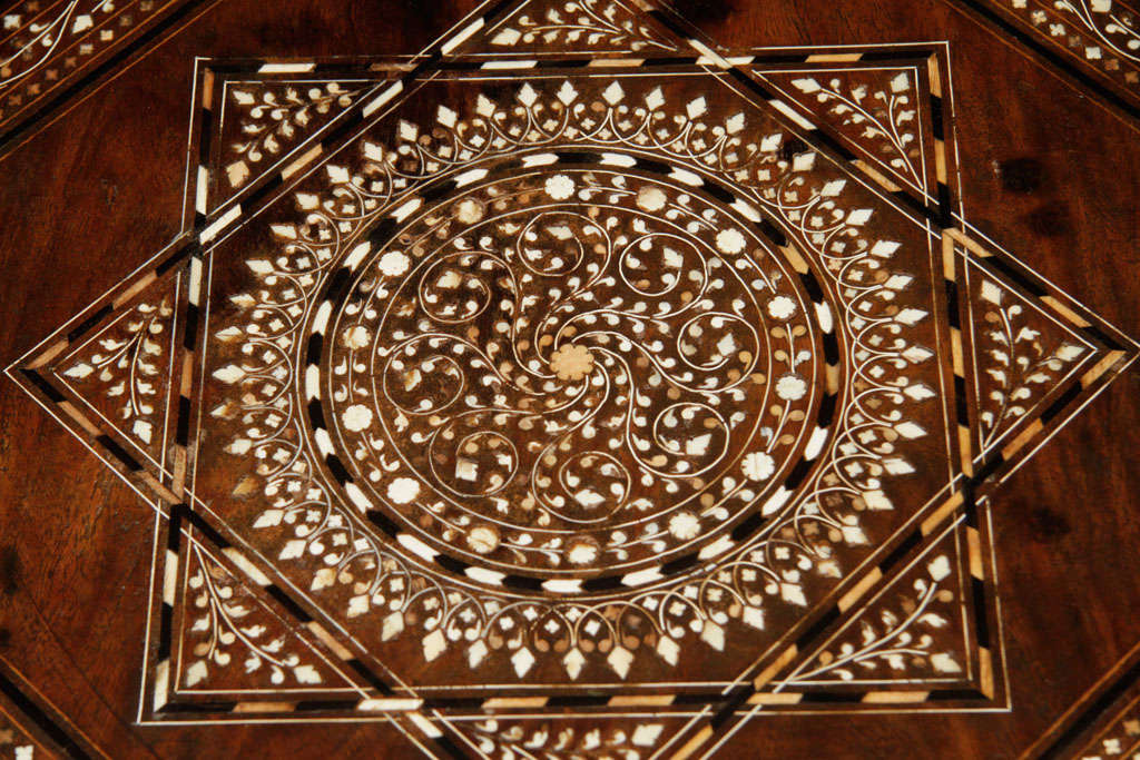 19th Century Indian Inlaid Rosewood Octagonal Occasional Table 5