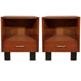 Pair of George Nelson walnut bedside tables-basic series