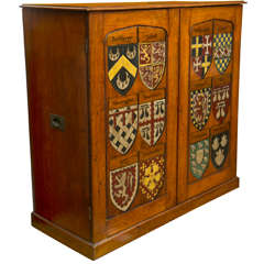 Decoratively Painted British Campaign Cabinet