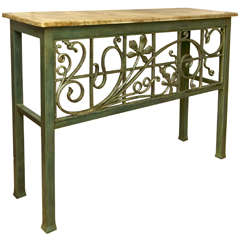 Painted Wrought Iron Console Table