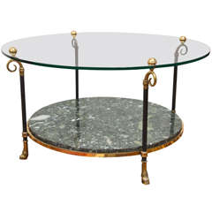 Maison Jansen Style Brass and Marble Cocktail Table 5