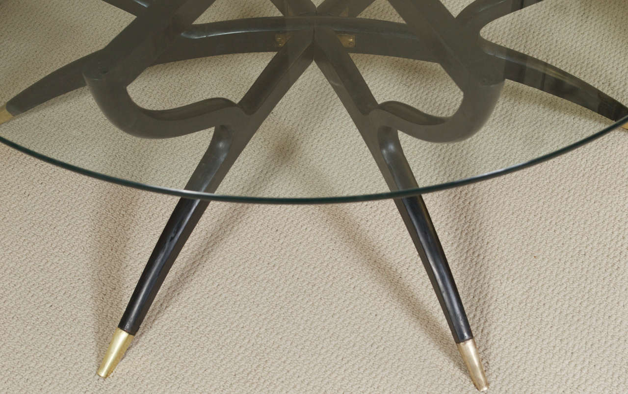 Italian Ebonized Wood and Glass-top Cocktail Table 3