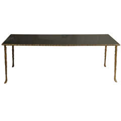 Maison BAGUES - Bronze And Black Glass Cocktail Table