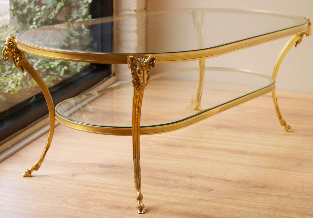 French Maison JANSEN Bronze Cocktail Table