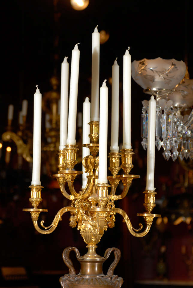 French Pair Of Barbedienne Candelabra For Sale