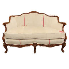 Vintage French Settee in Grainsack