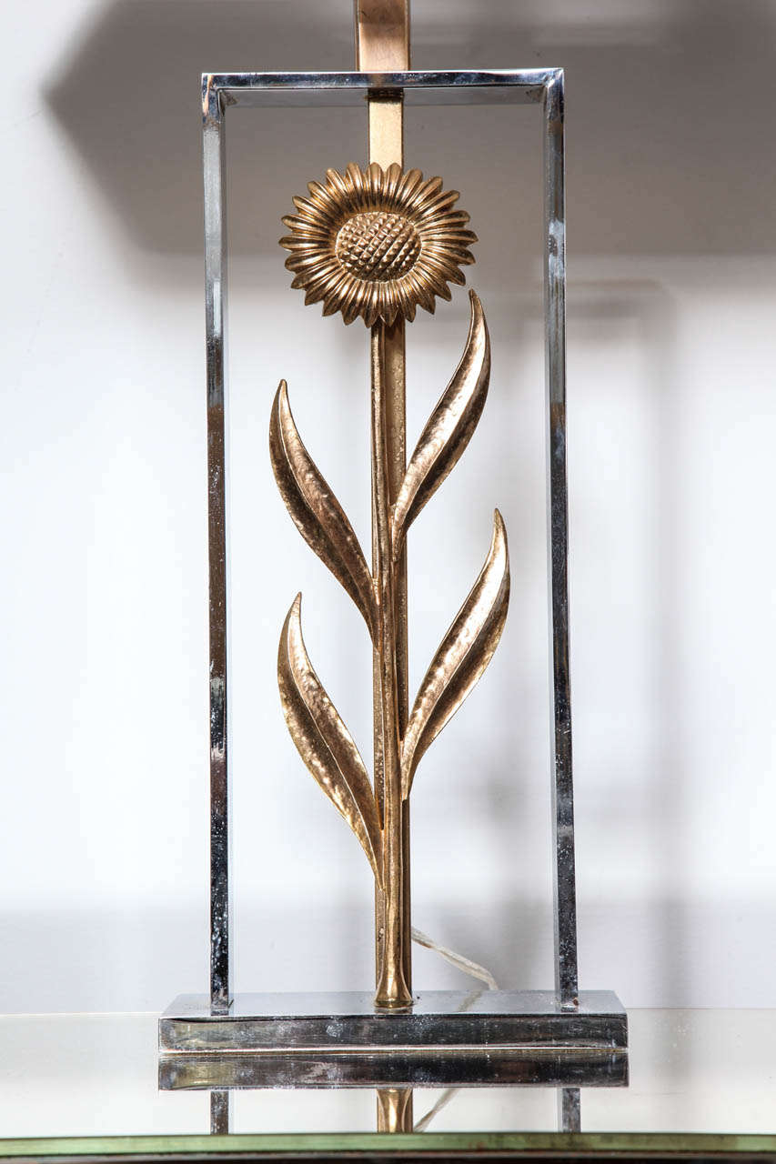 French Jansen Sunflower Table Lamp
