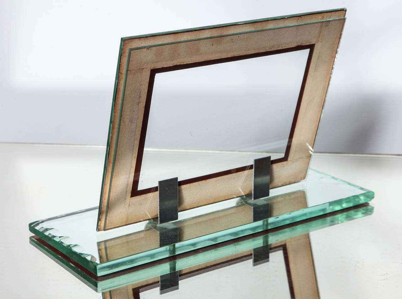 Glass Mirrored Frame with Scalloped Bevelled Edges
