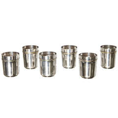 Vintage Modernist Silver Plated Shot Glasses