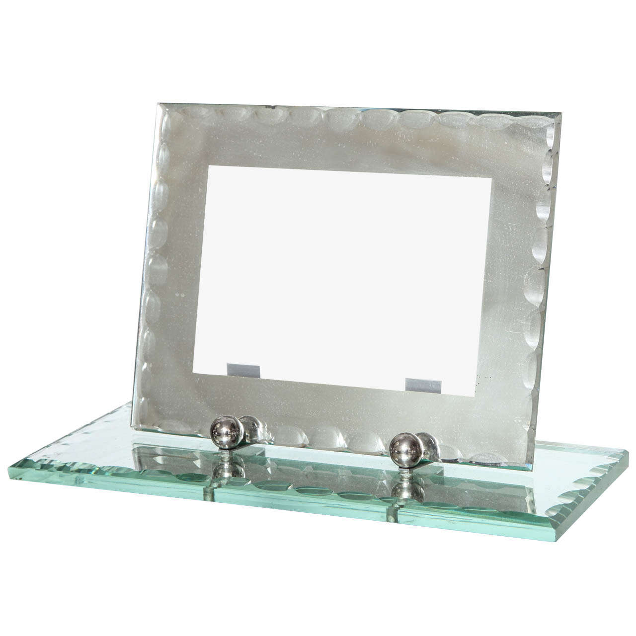 Mirrored Frame with Scalloped Bevelled Edges at 1stdibs