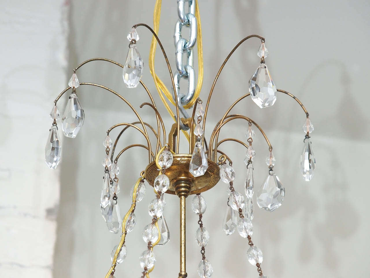 Swedish Bronze and Crystal chandelier In Excellent Condition In Natchez, MS