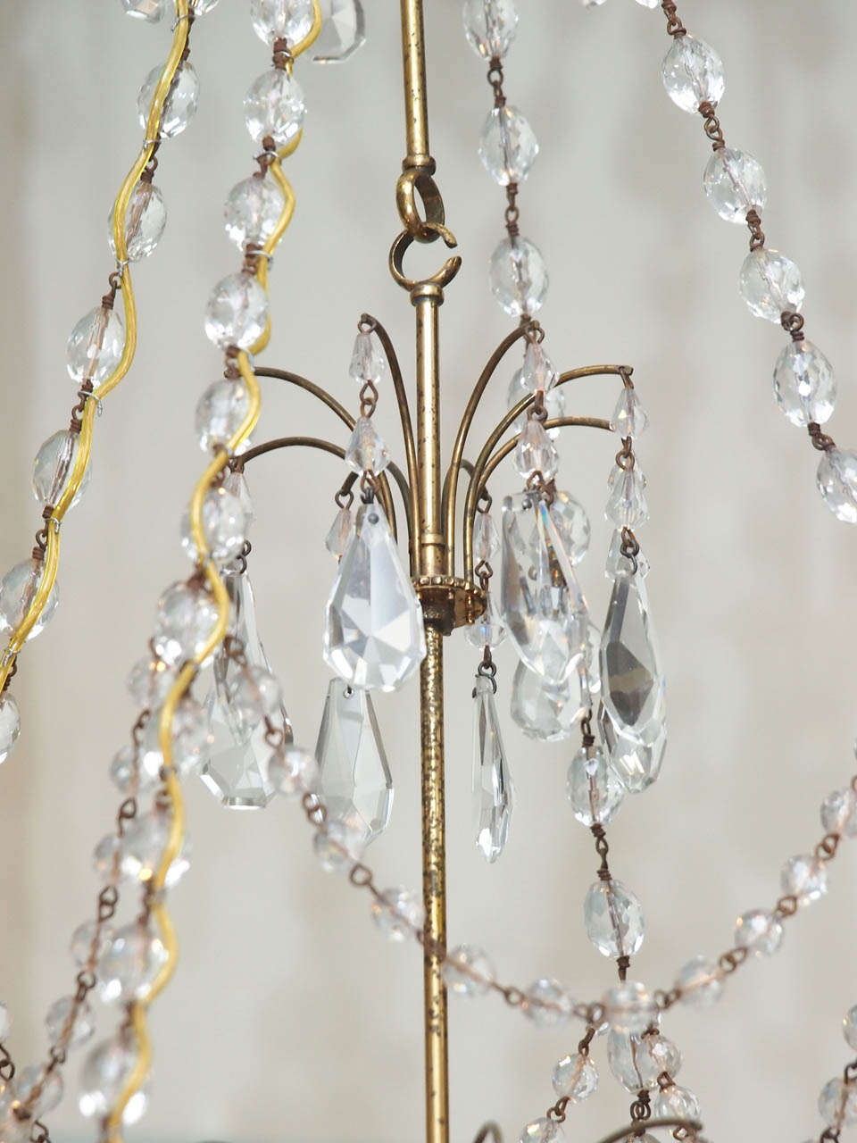 19th Century Swedish Bronze and Crystal chandelier