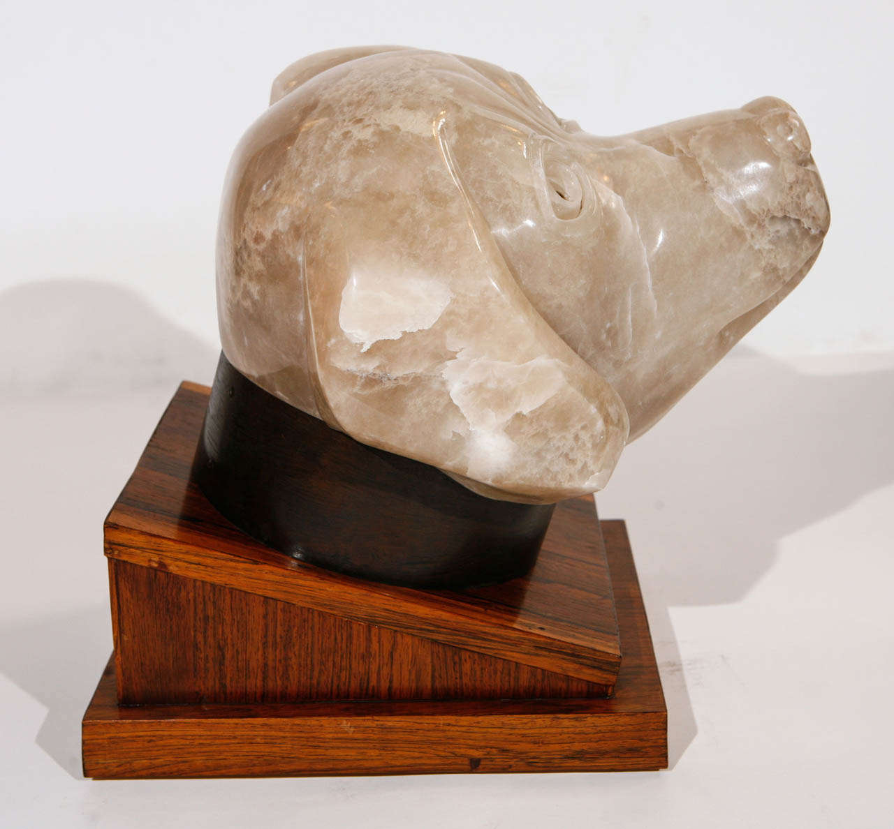 20th Century Onyx Dog Sculpture by Albert Seltzer