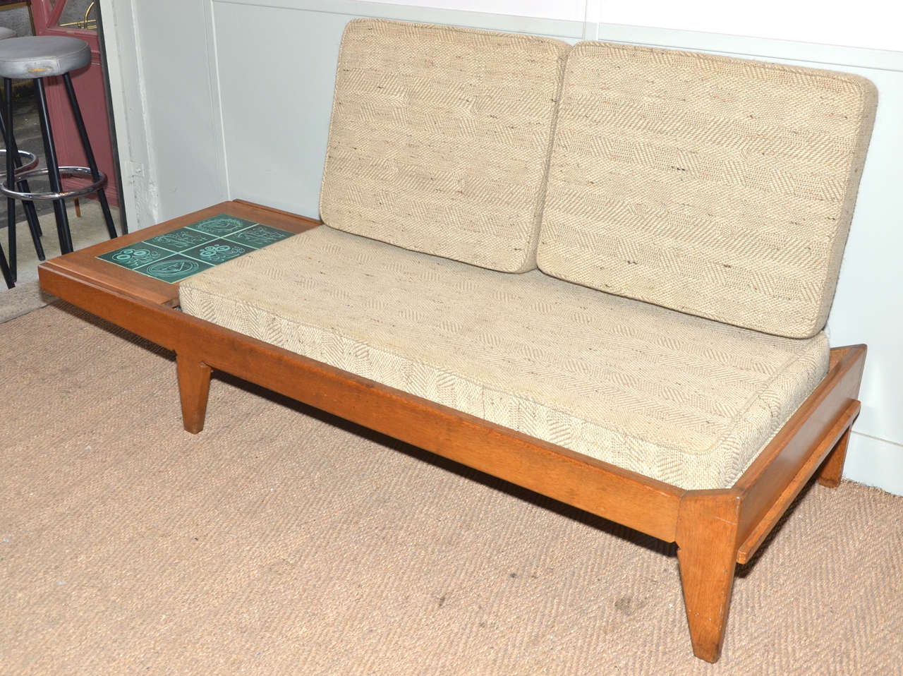 French 1950-1950's Guillerme et Chambron Bench Sofa and Daybed For Sale