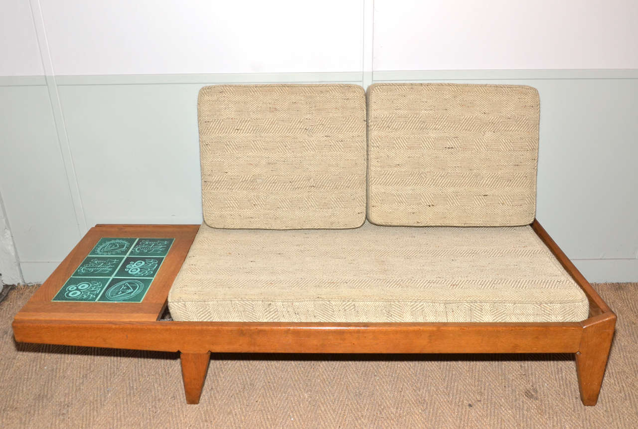 Mid-20th Century 1950-1950's Guillerme et Chambron Bench Sofa and Daybed For Sale