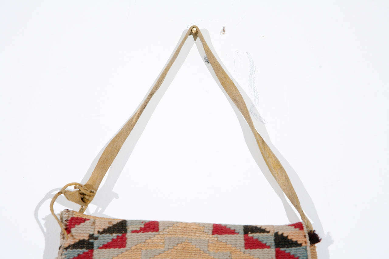 Wool Native American Corn Husk Bag