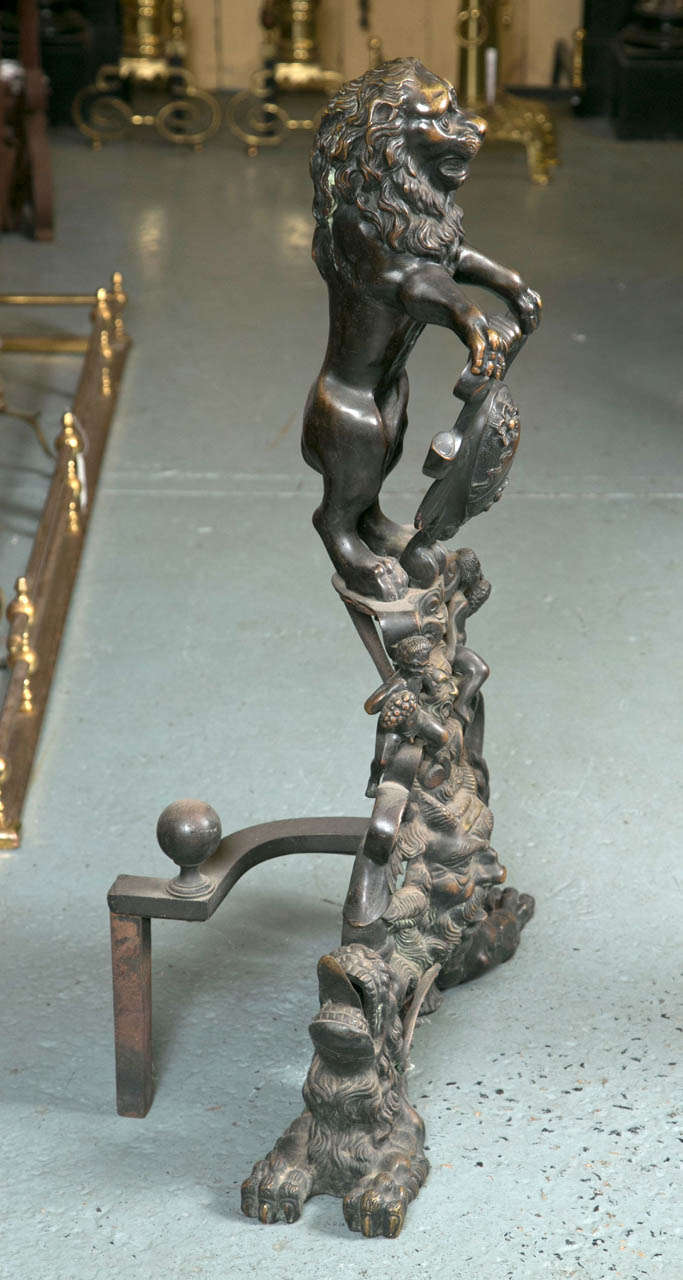 bronze andirons