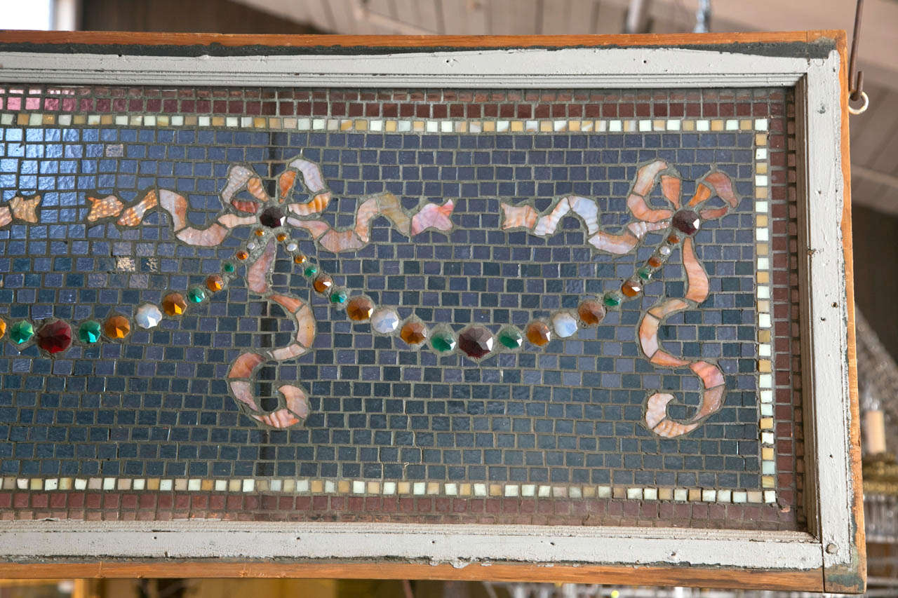 Antique Mercury Mosaic Stain Glass Windows In Good Condition In Stamford, CT
