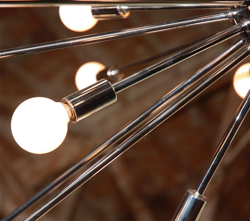 American 36 Lights Chrome Sputnik Light Fixture For Sale