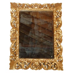 Antique French 1920s 24K Gold Leaf Louis XV Style Mirror