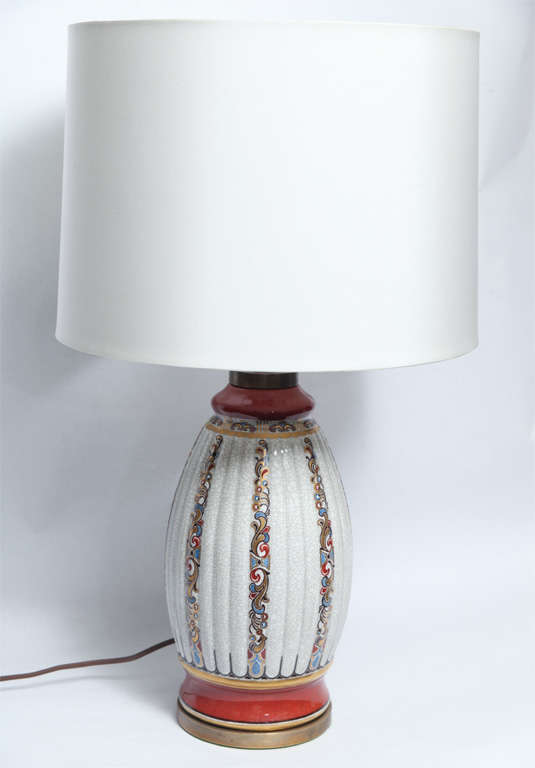 A pair of Art Deco porcelain table lamps Dal-Jensen Copenhagen
New sockets and rewired shades not included.