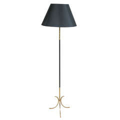 Brass and Black Metal Floor Lamp