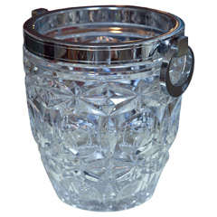 Elegant French Cut Crystal Ice Bucket
